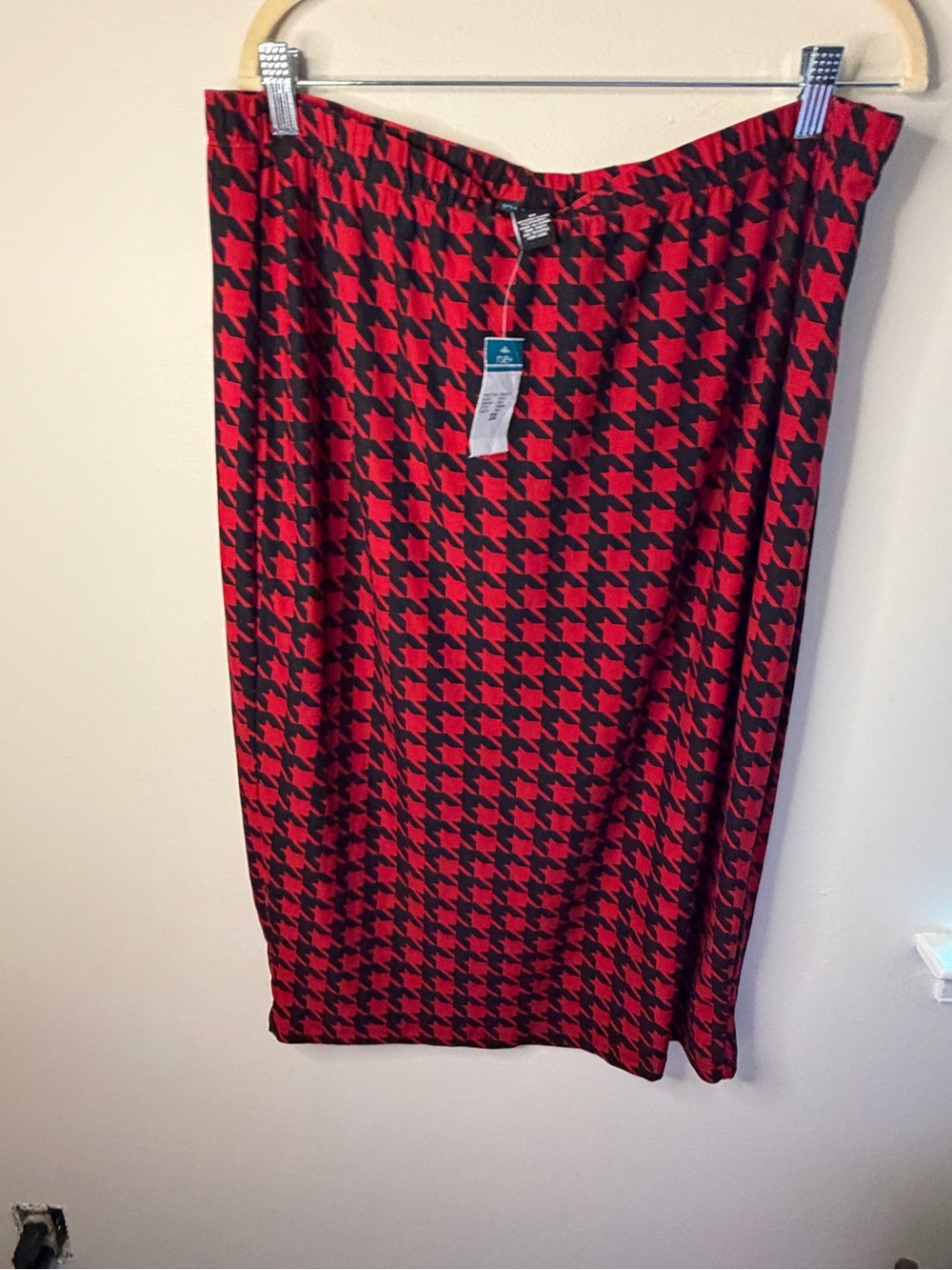 Rue21 Rue+ 3X Red Black Houndstooth Midi Skirt Plus Size